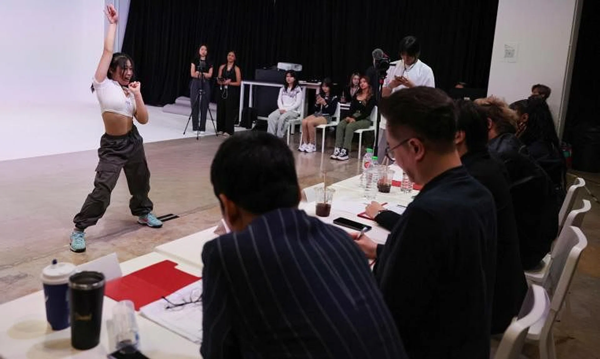 Ms Natalie Sng, 19, at an audition held in Singapore on Feb 3 to recruit new members for K-pop girl group Fifty Fifty.