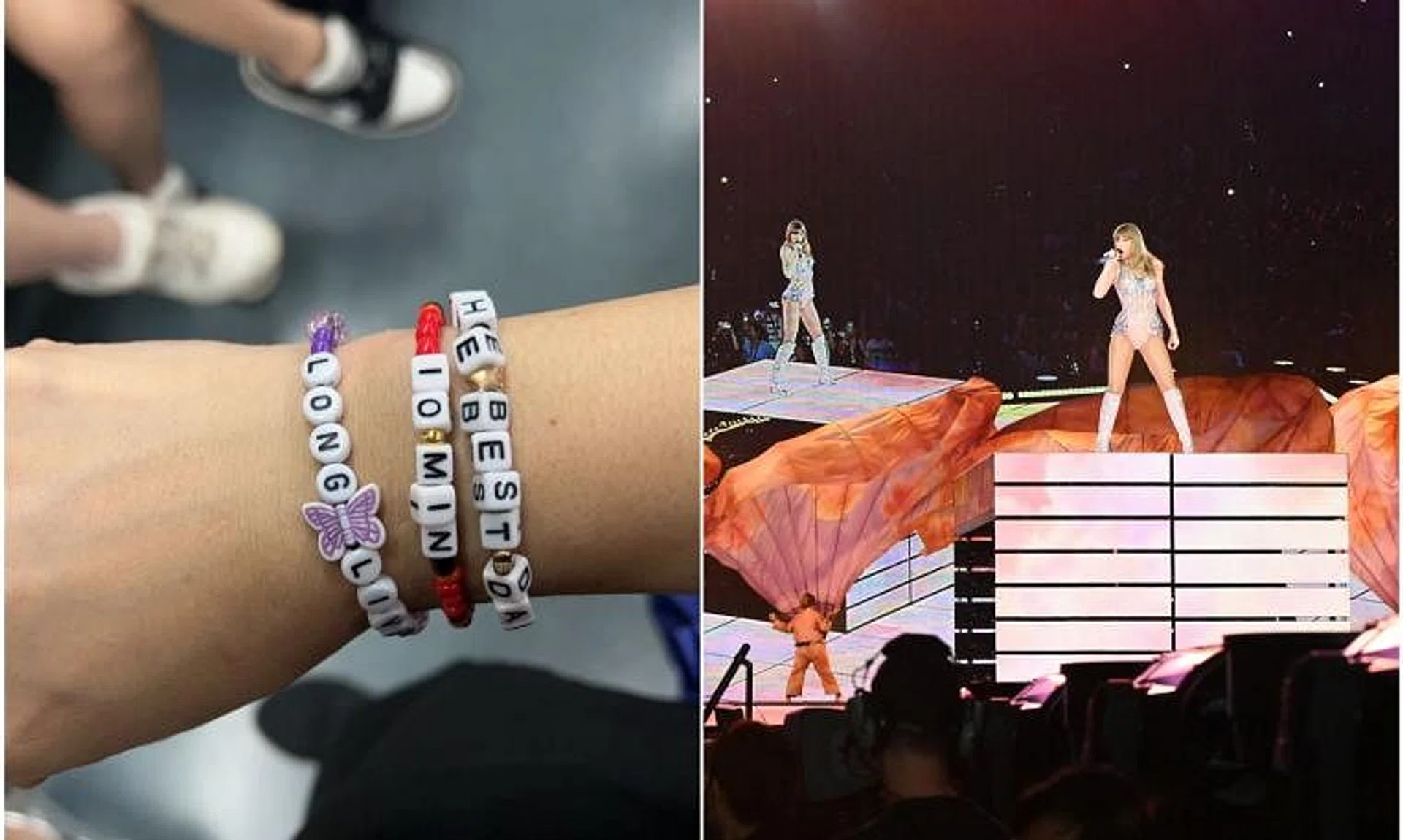 A friendship bracelet gifted to a Swiftie usher on her way home from Taylor Swift's concert at the National Stadium on March 2.