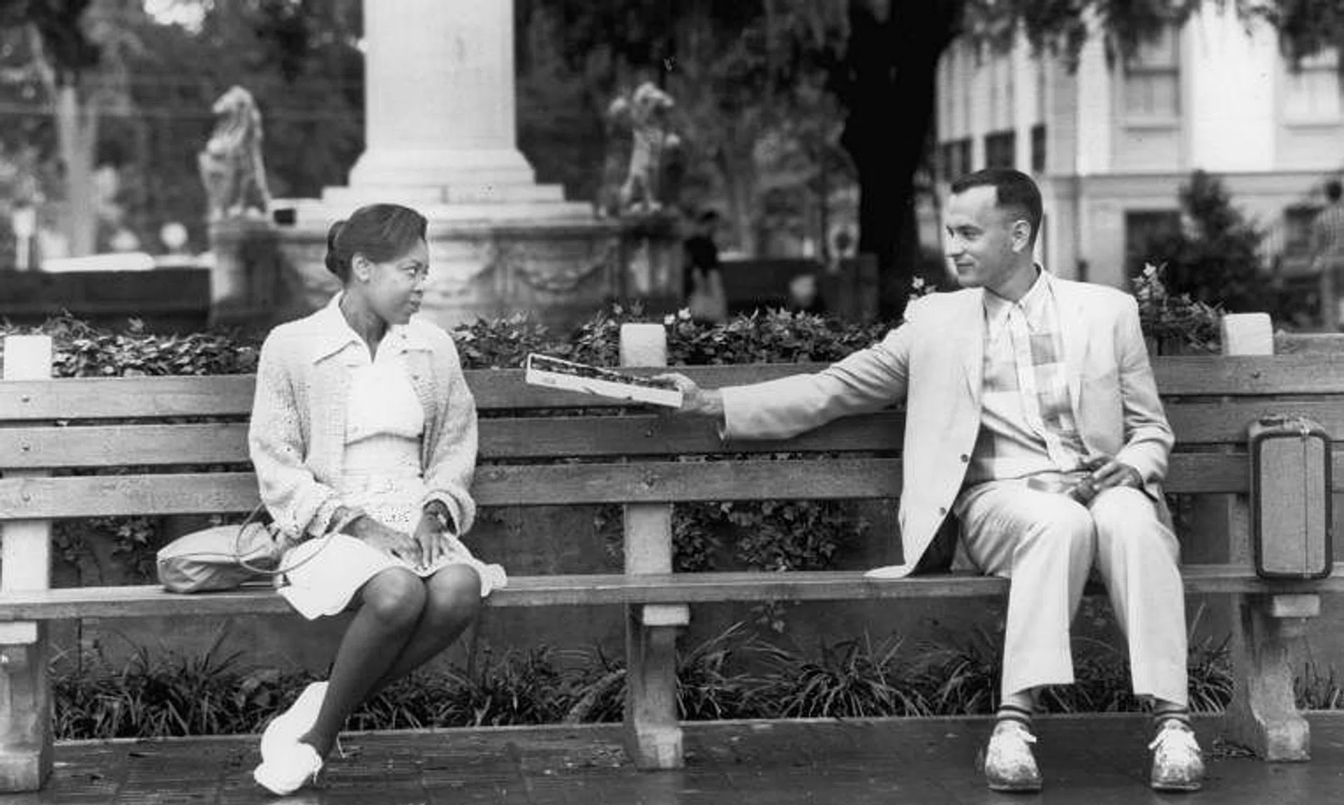 The box of chocolates was the central prop in the touching opening scene of the 1984 movie Forrest Gump.