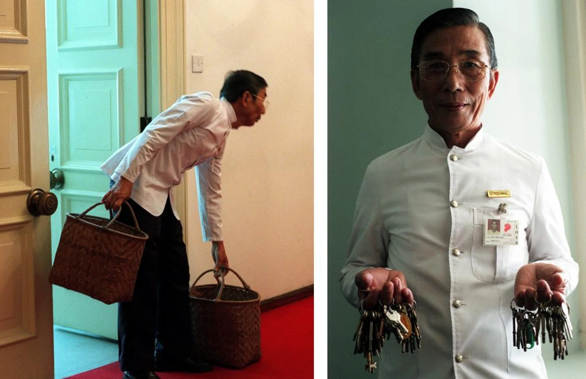 The woven baskets Mr Soh Beow Koon would use to carry the lunch he bought for the MPs. Mr Soh held all the 107 keys to the old Parliament House.