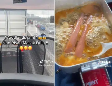 Man cooks lunch in truck while stuck in Causeway jam