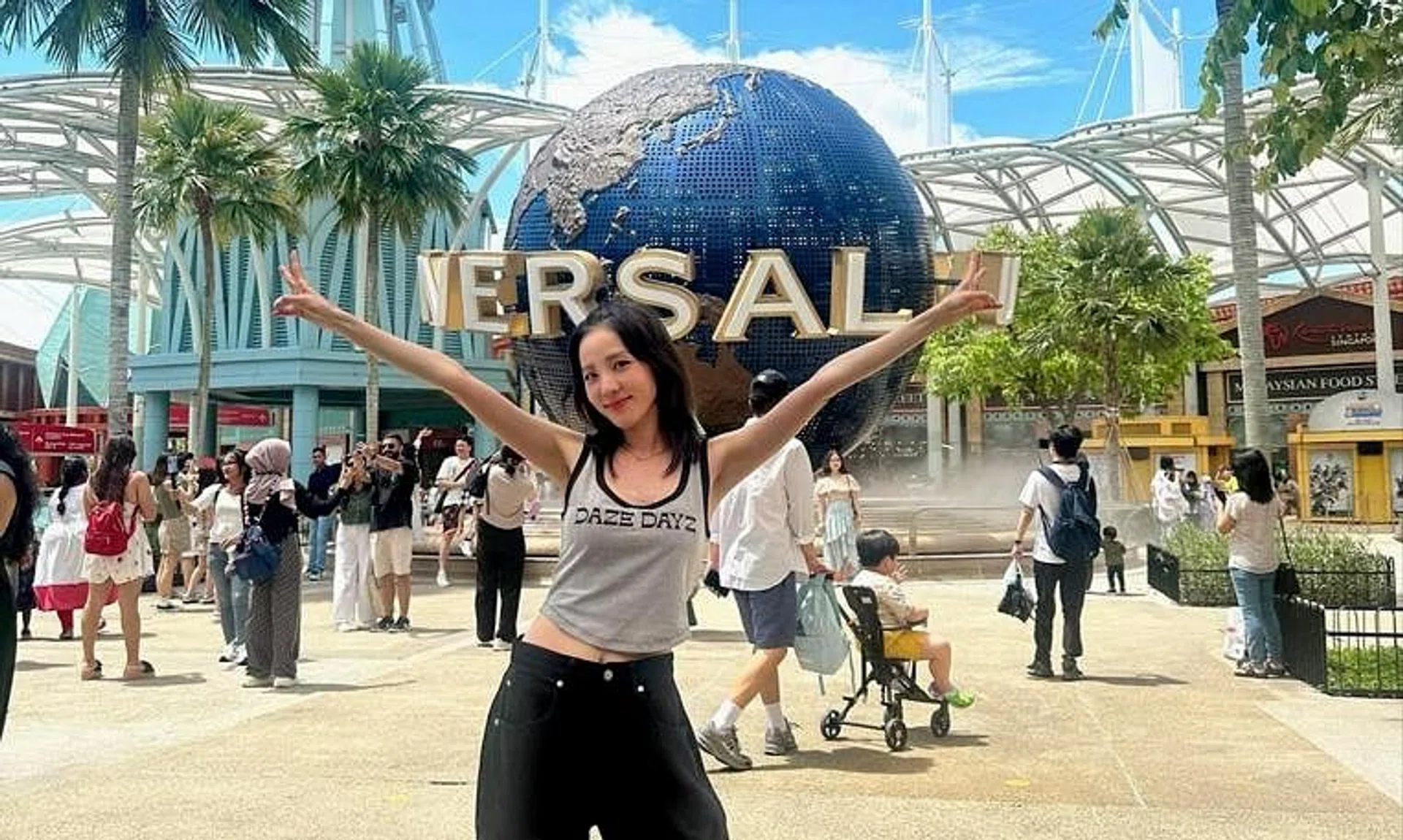 South Korean singer Sandara Park at Universal Studios Singapore.