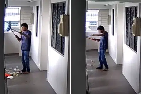Viral video shows man clearing rubbish from corridor, tossing it over ledge at Serangoon North block