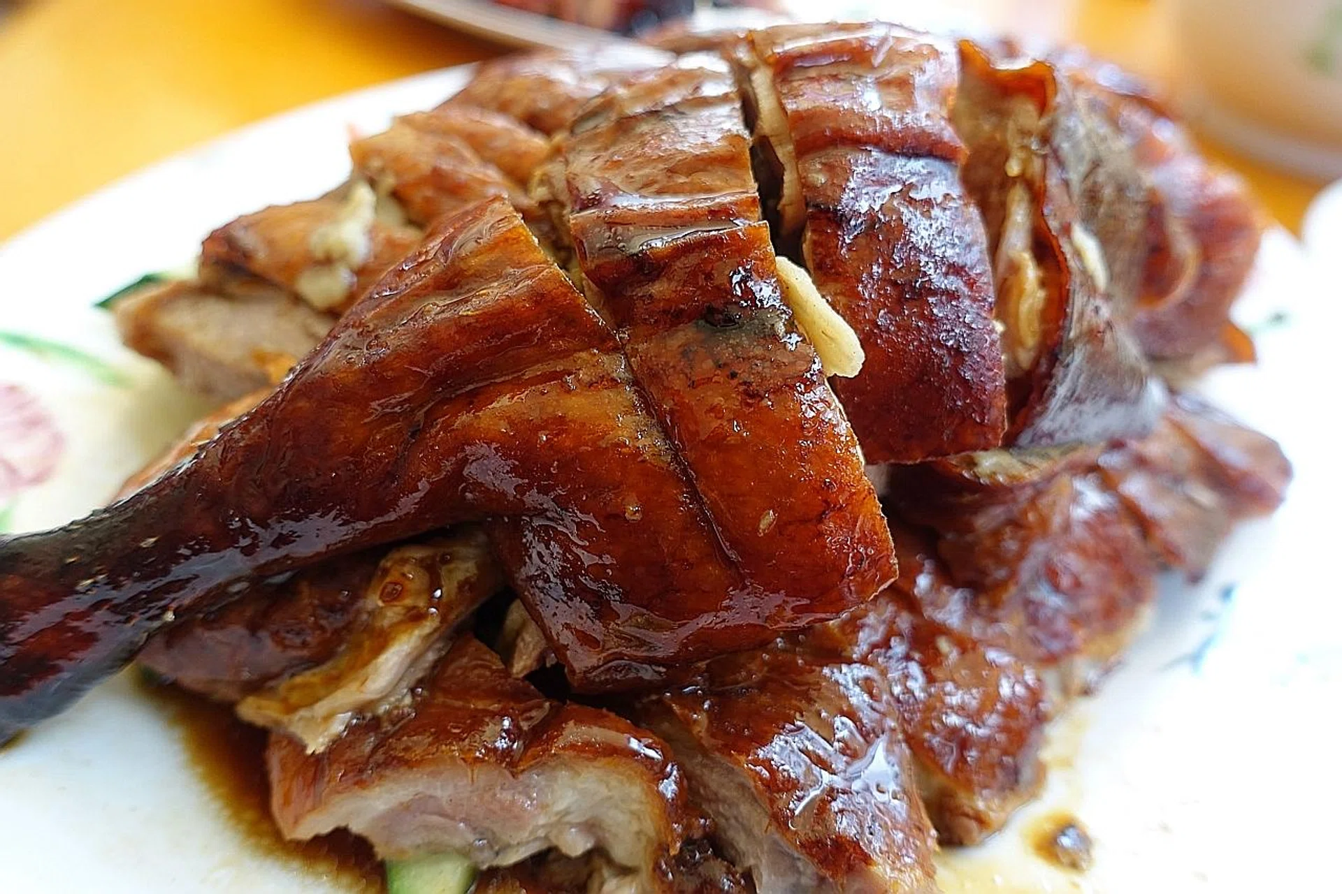 The roast duck (above) and the roast pork and char siew. 