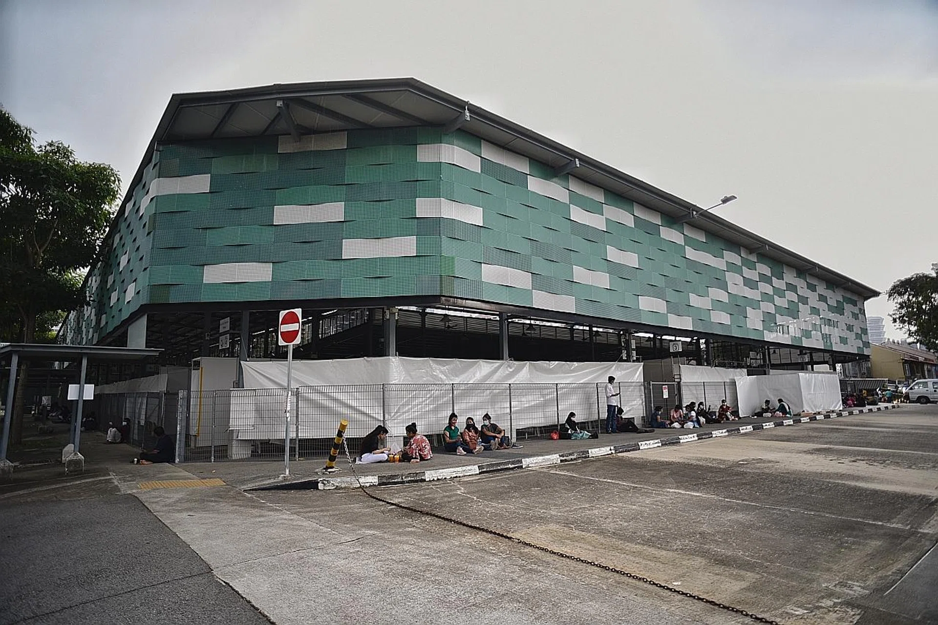 The quick test centre at the former outdoor bus terminal in Tekka Lane. Testing at this and the Yishun centre will be by appointment. 