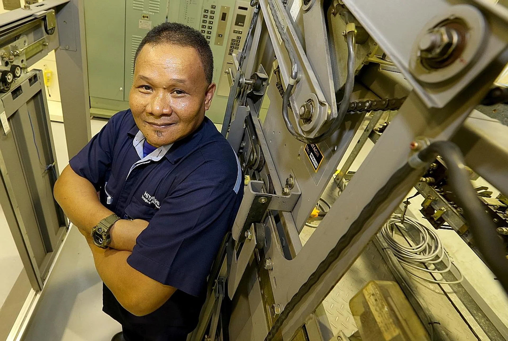 Mr Kamalluden Azeez, 53, has been a lift technician for 25 years. 