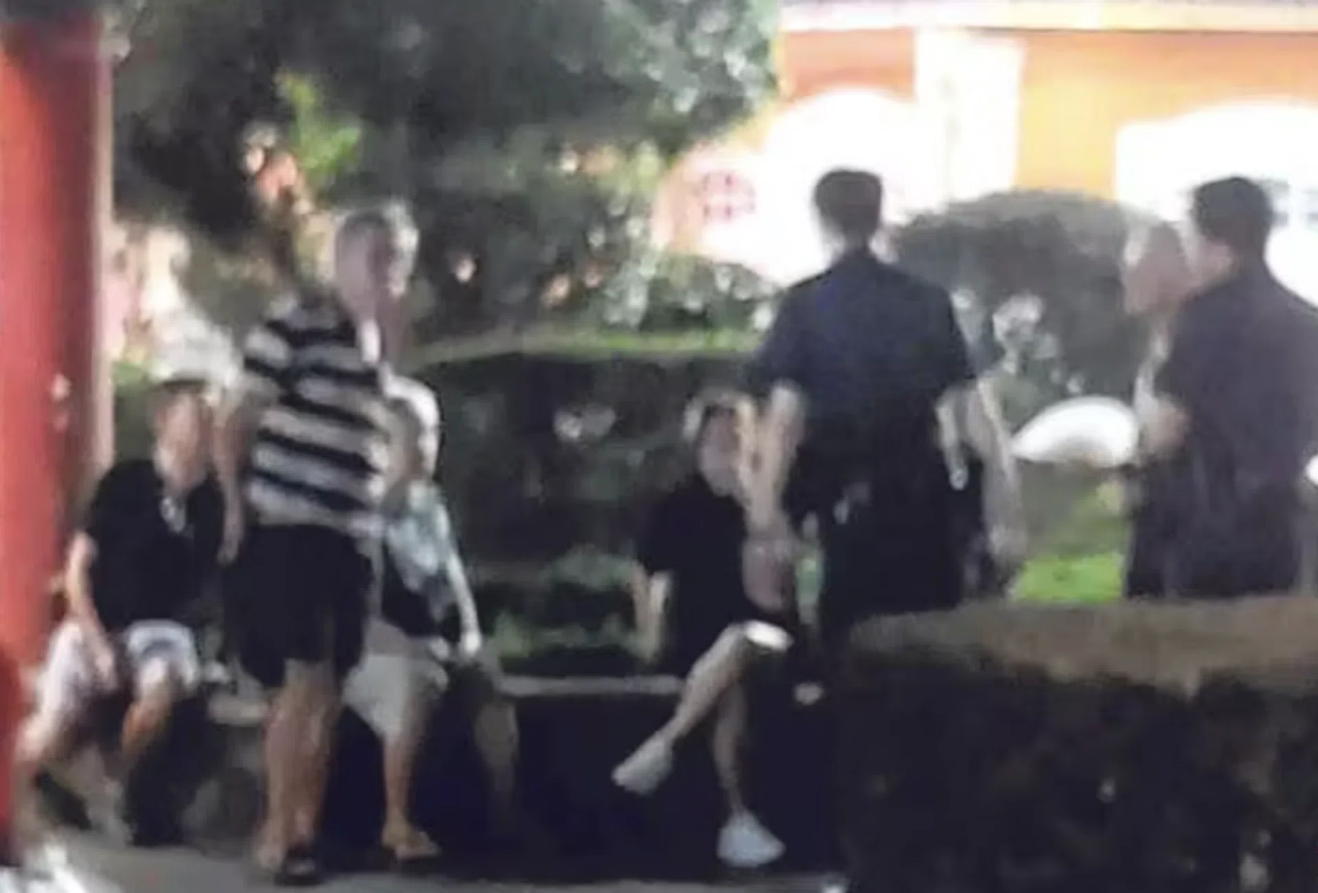 The police defusing the situation.