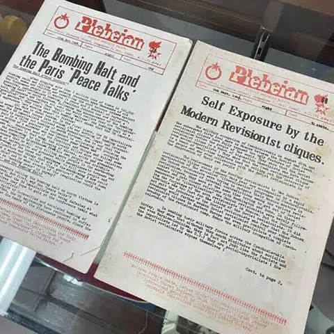 A single issue of the Plebeian newsletter by defunct left-wing political party Barisan Sosialis goes for a low three-figure sum per issue at Treasure At Home Vintage Store.