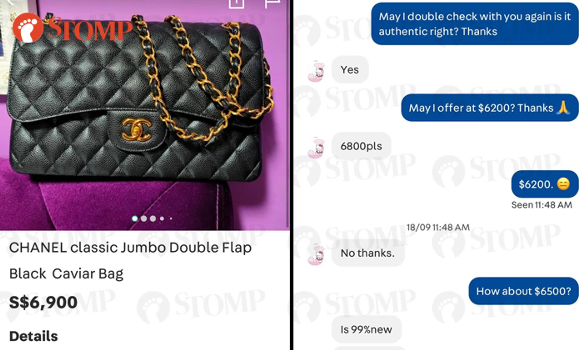 The Chanel bag that cost $6,800 from an online seller is likely counterfeit.