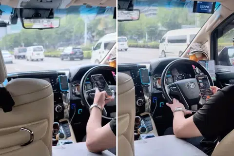 Caught on camera: Texting Grab driver suspended