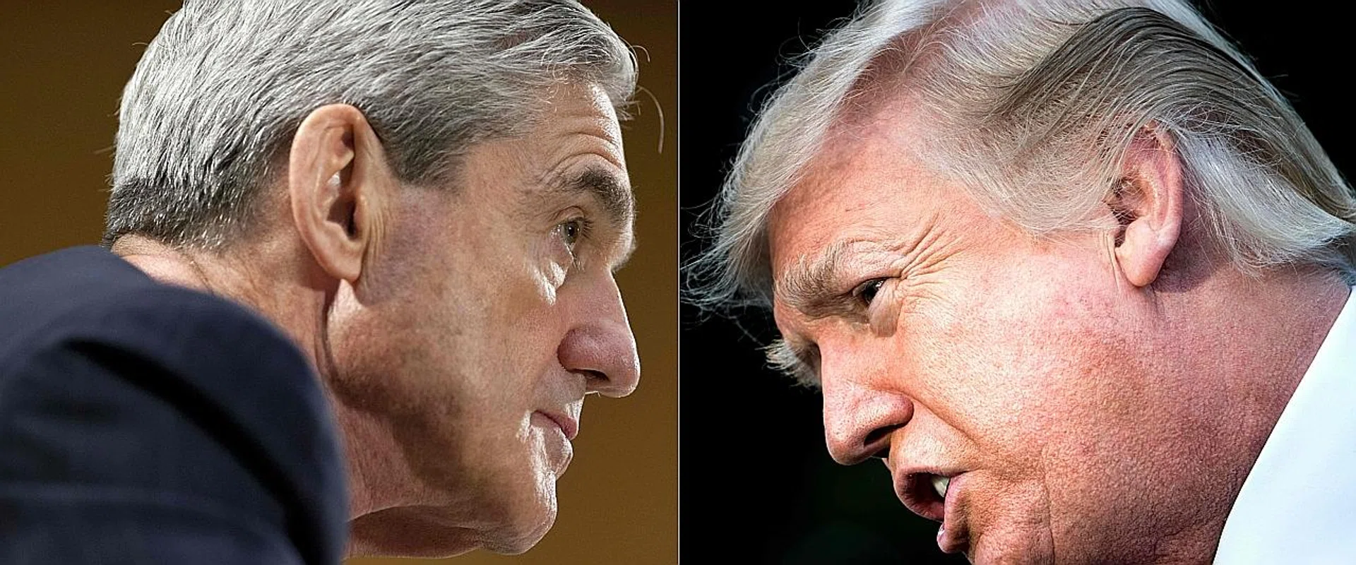 Special Counsel Robert Mueller (left) with US President Donald Trump. 