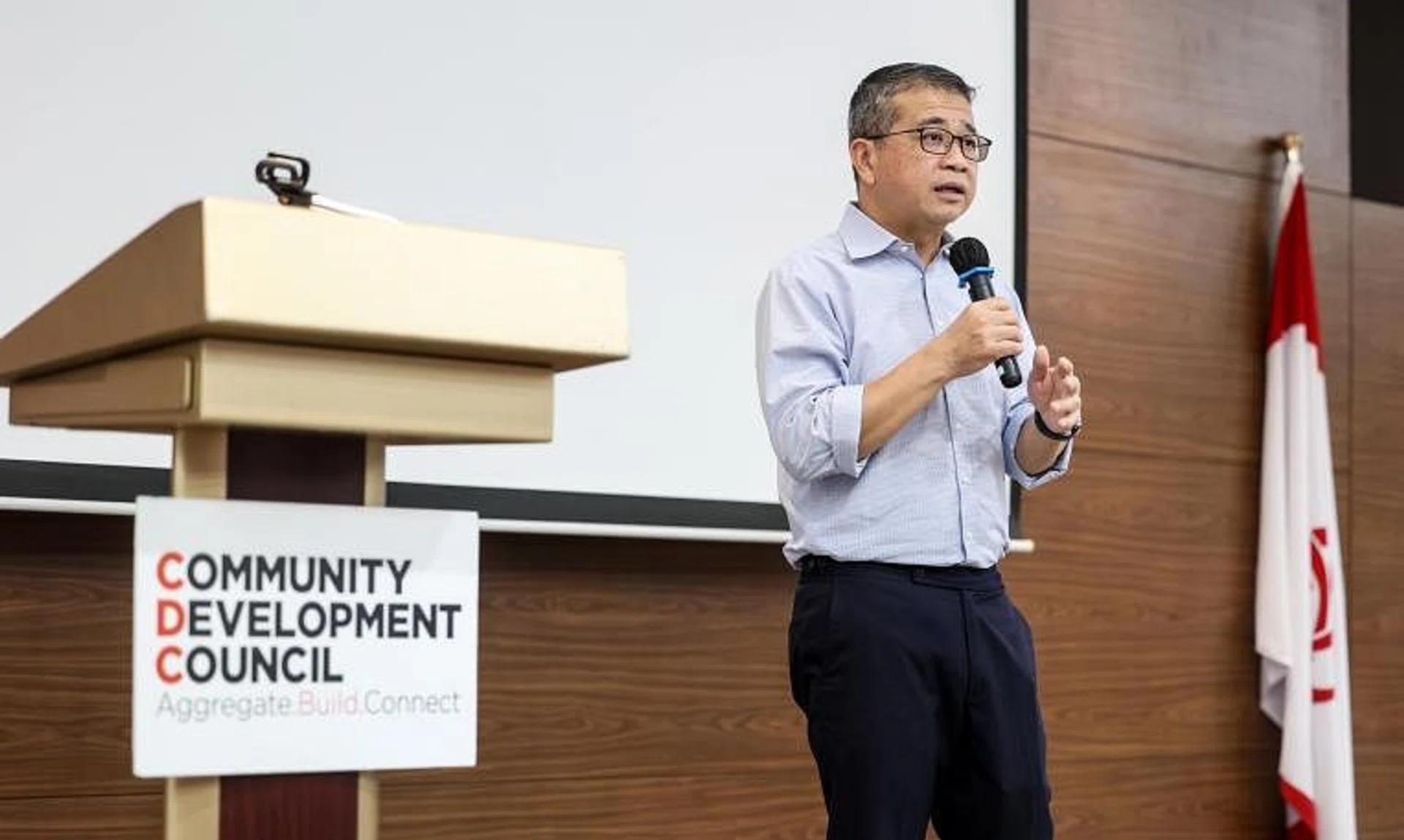 Minister for Culture, Community and Youth Edwin Tong  at a networking lunch for charities on Nov 27.