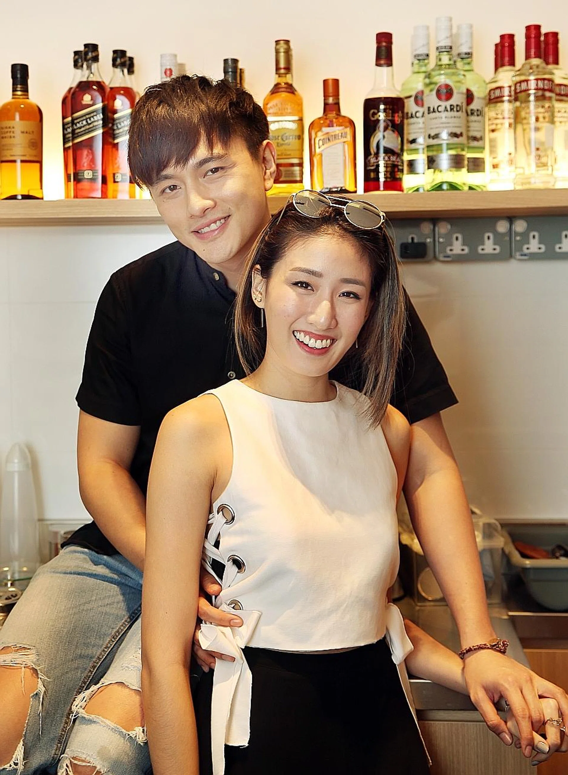 Actor Shane Pow and girlfriend, radio DJ Kimberly Wang. 
