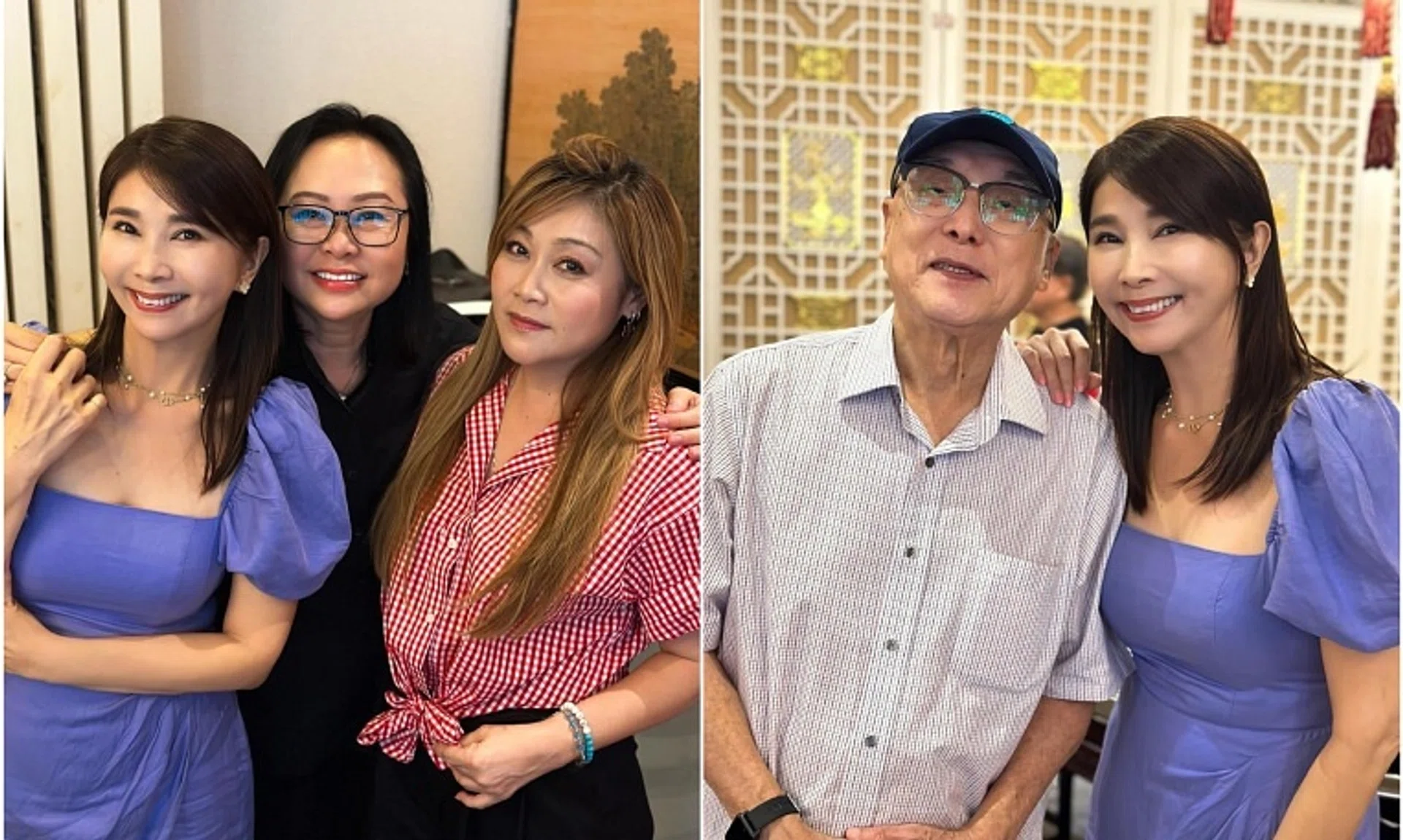 Chen Xiuhuan (in blue) met with with Zhou Quanxi (right) and (from left) Huang Yuling and Yang Libing at a Mid-Autumn Festival gathering on Sept 14.