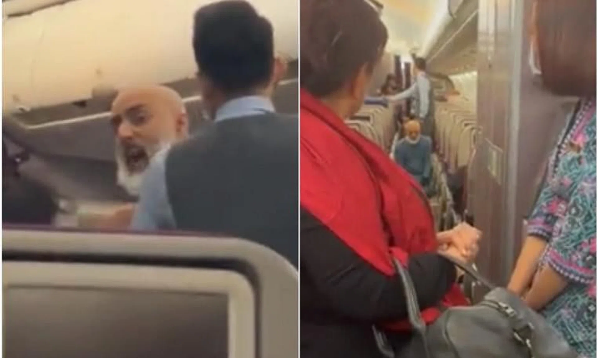 Passengers shared on social media images of a man appearing to be disruptive on the flight.