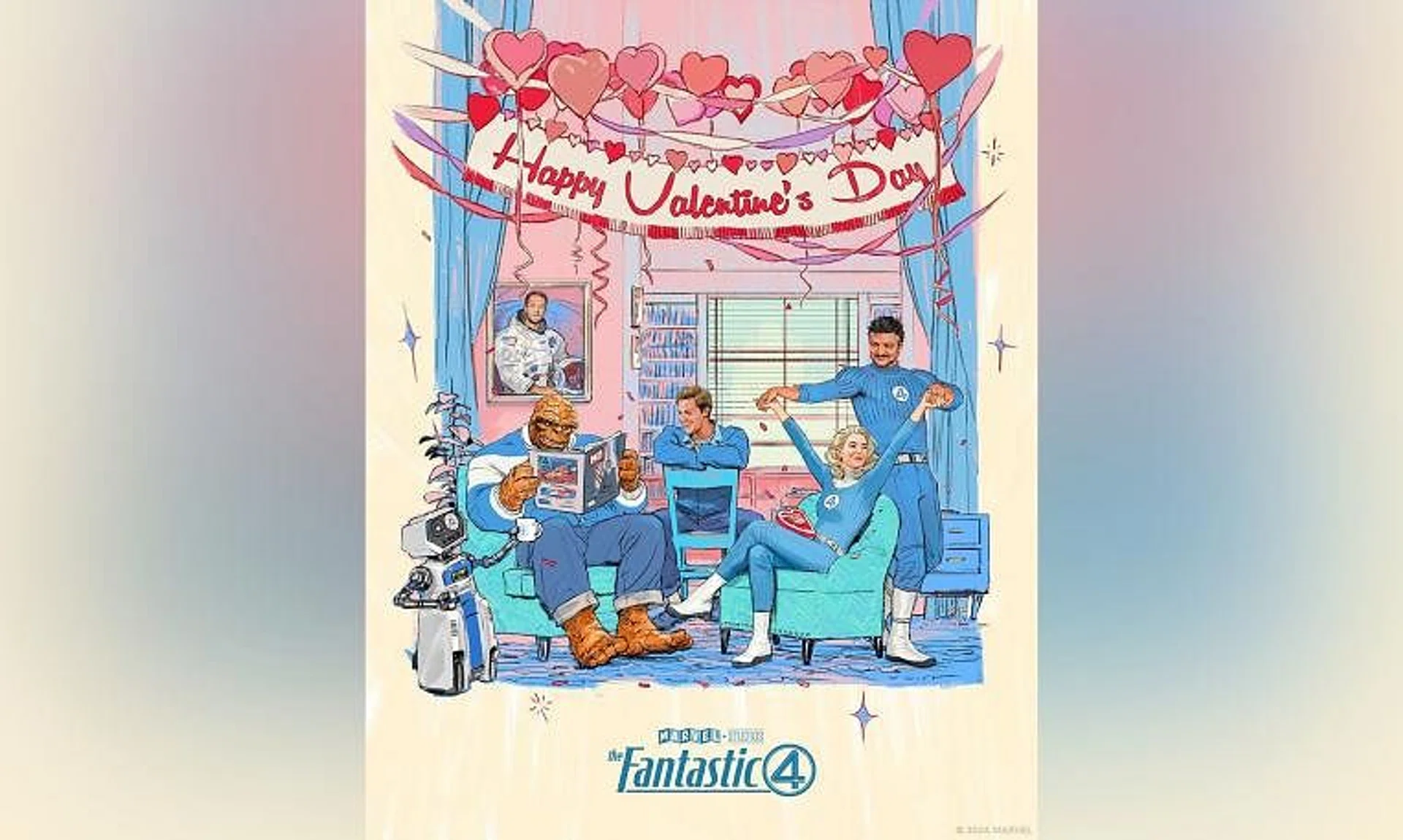 Marvel announced the cast of the new The Fantastic Four movie via a retro Valentine's Day image on Instagram.