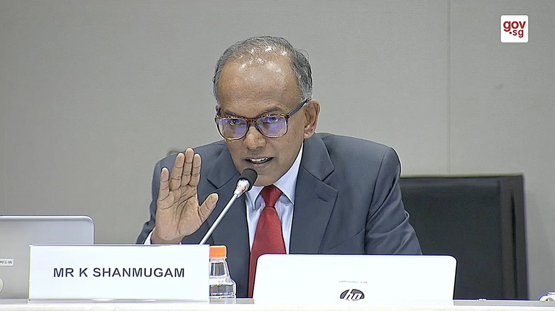 Mr K. Shanmugam in an exchange with Mr Simon Milner.