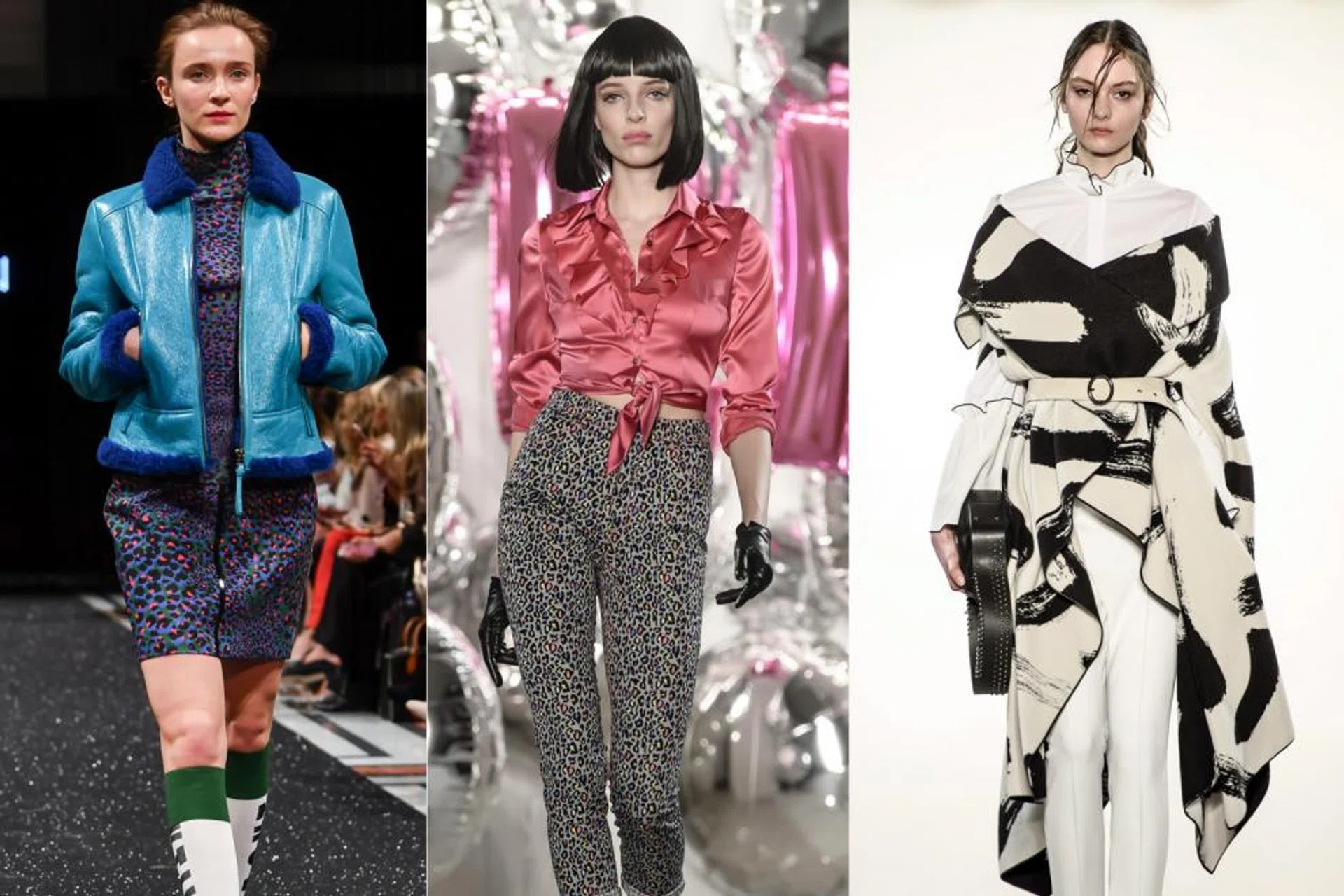 Models take to the runway for (from left) Marc Cain, Lena Hoschek, Dorothee Schumacher.