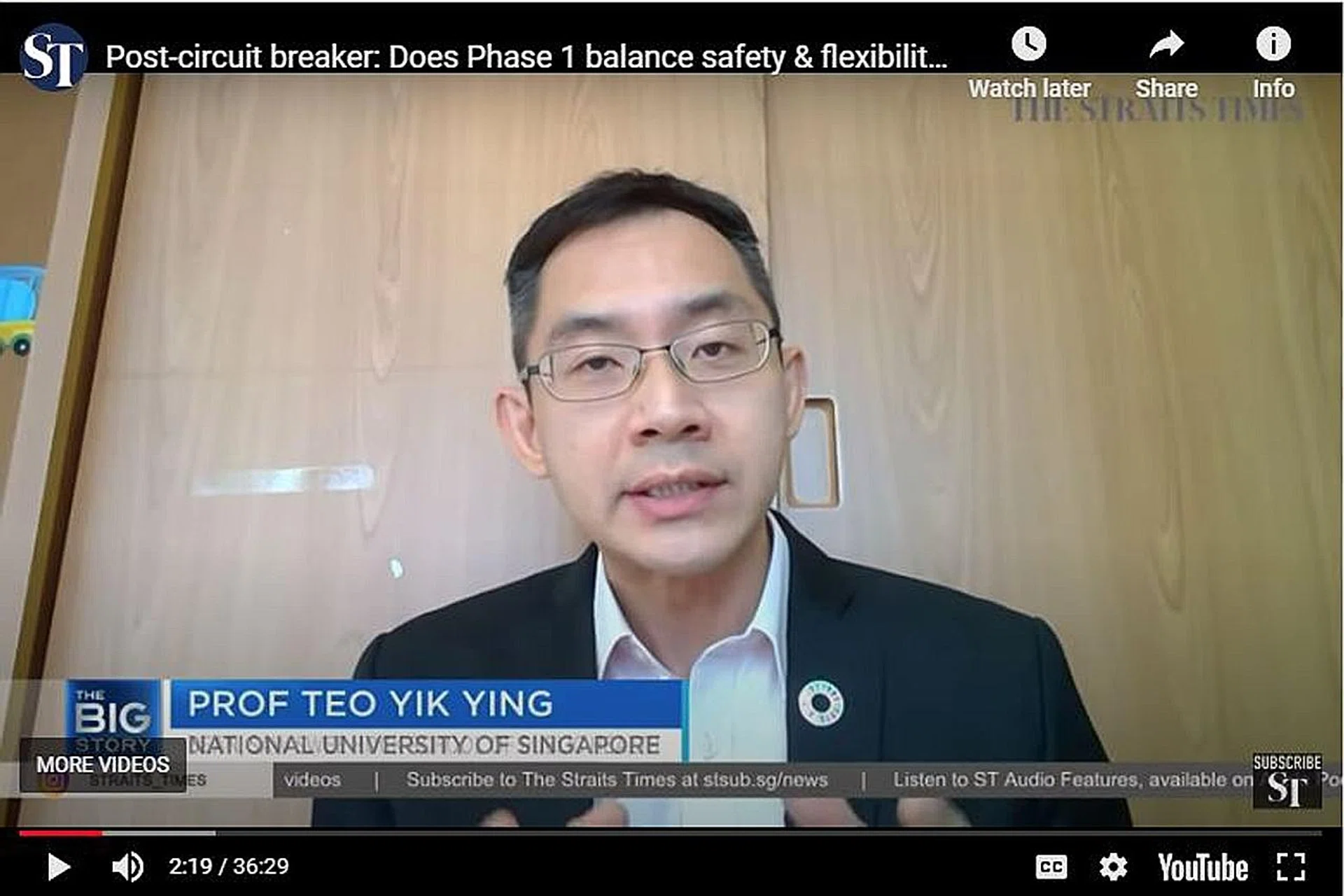 Professor Teo Yik Ying, dean of the National University of Singapore's Saw Swee Hock School of Public Health.