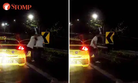 Cabby pushes Grab driver into drain along PIE amid dispute, police investigating