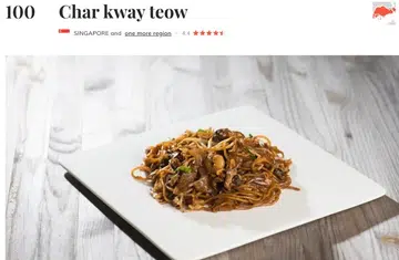 Singapore's char kway teow is ranked in 100th place