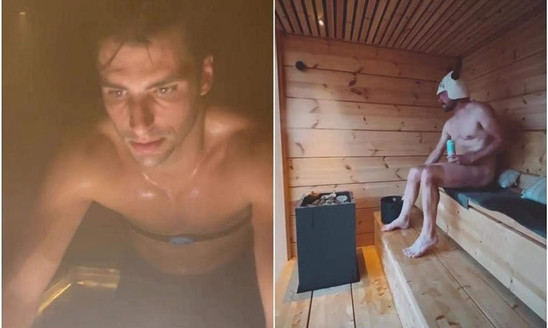 Carlos Sainz (left) and Valtteri Bottas have been preparing themselves for the Singapore Grand Prix at the sauna. 