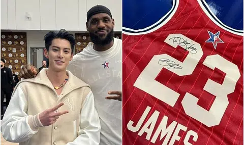 Chinese heart-throb Dylan Wang meets idol LeBron James