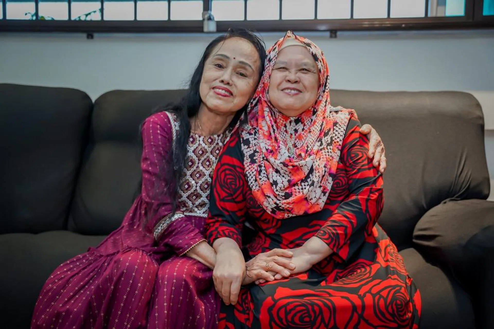Ms Thangah Koh and her sister Fatimah Mohidin.