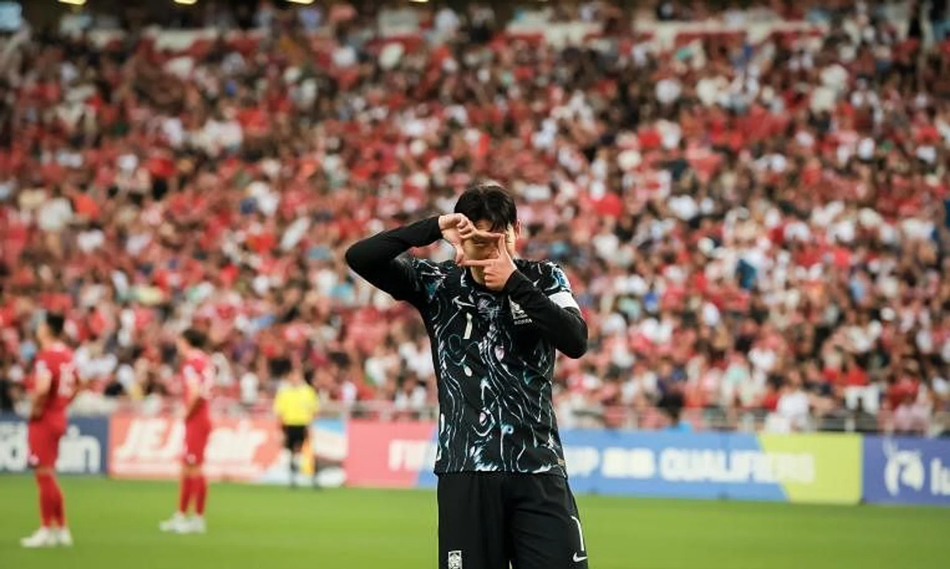 South Korea’s Son Heung-min after scoring against Singapore in the 7-0 World Cup qualifying win at the National Stadium on June 6.