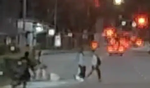 E-bike caught on camera crashing into pedestrians