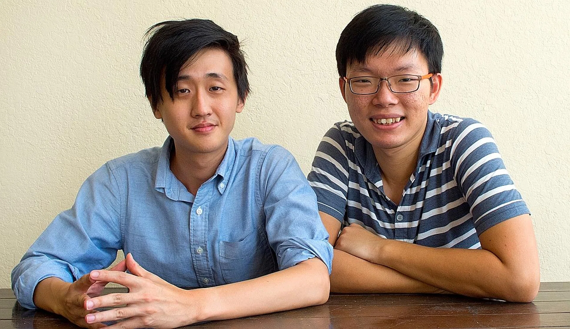 Mr Victor Gan (left) and Mr Jerrold Chong took part in N.E.mation! when they were Secondary 4 students. 