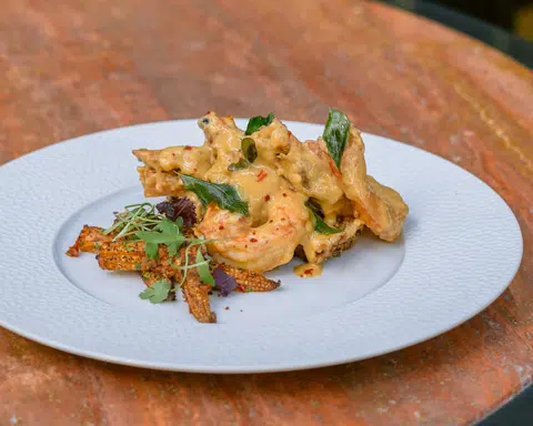 Keng Eng Kee Seafood's Salted Egg Prawn at Cafe Quenino.