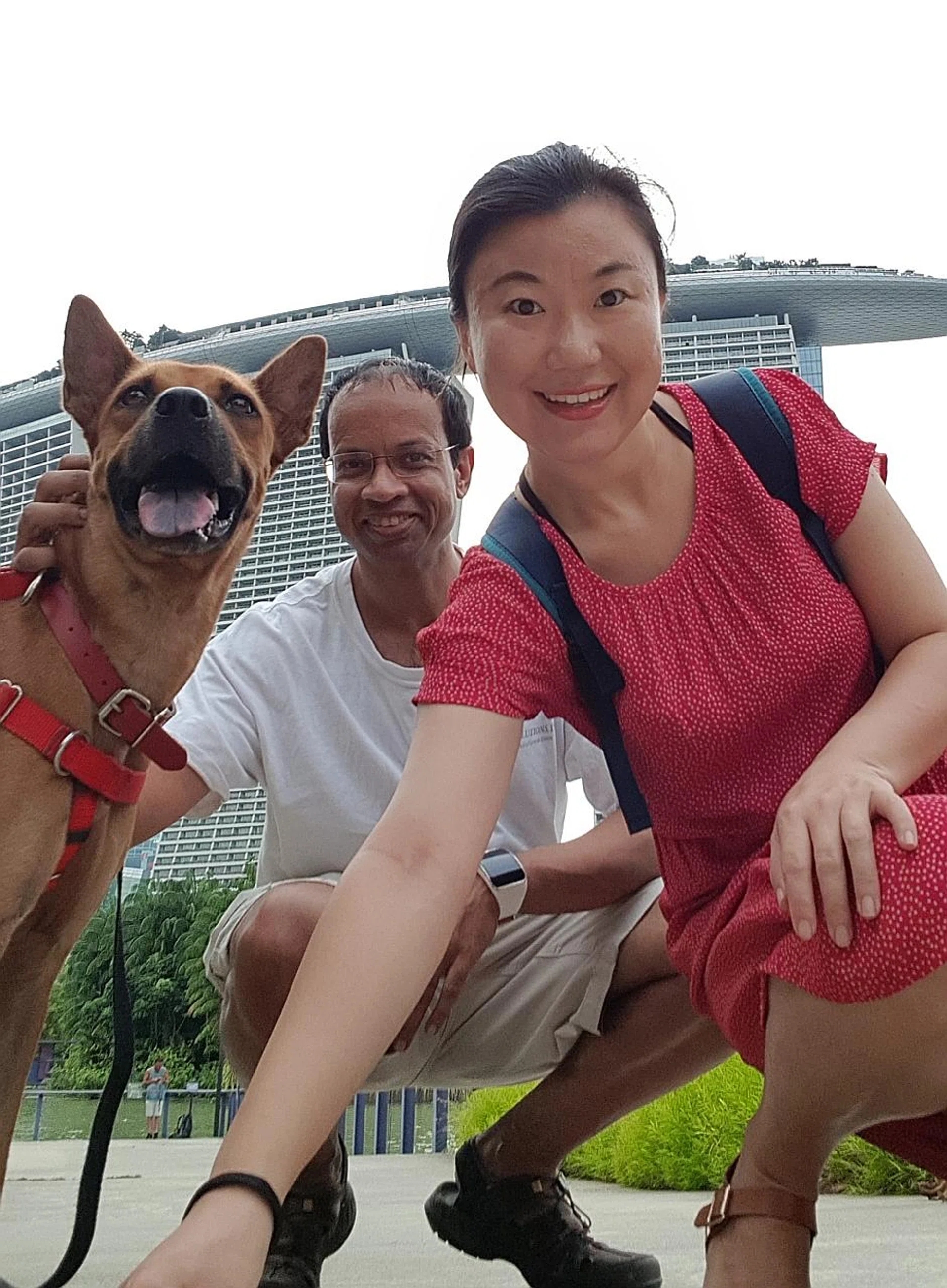 Ms Juliet Zhu with her husband Sasank Goli.