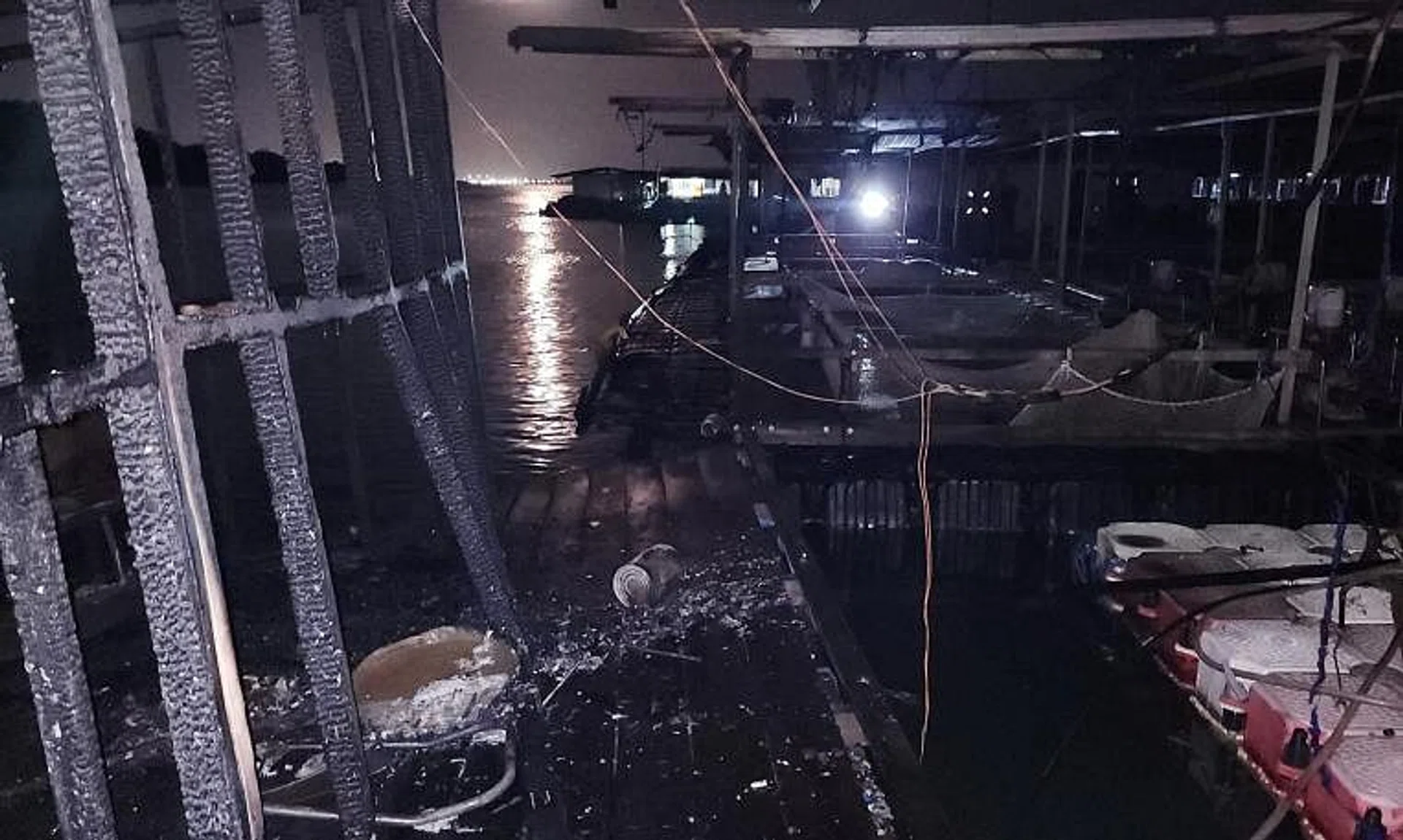 The fire involved a generator at the fish farm.