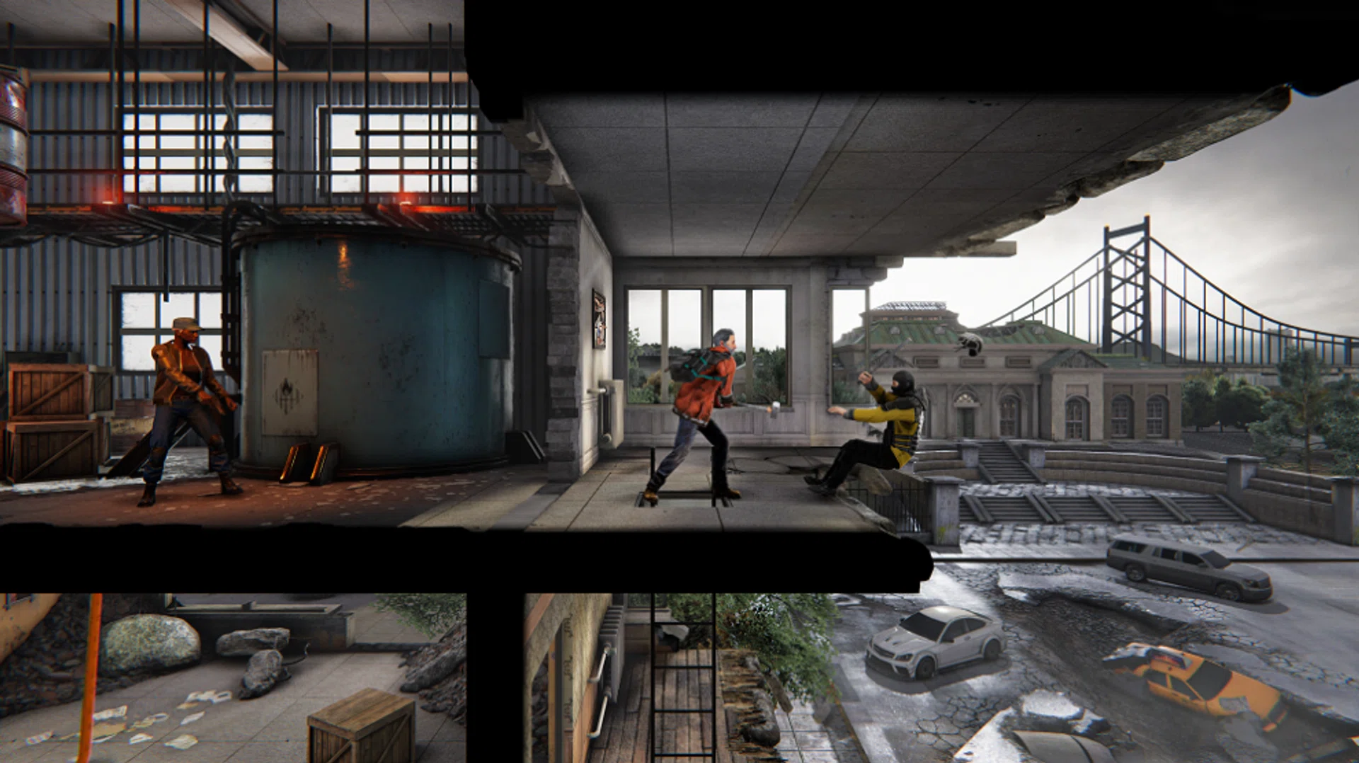 Players have to traverse crumbling buildings and fight off enemies, though much bigger and scarier things await...