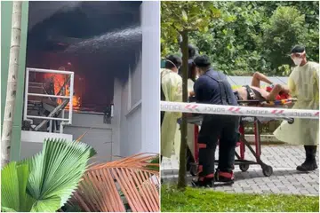 Man jumps out of window to escape fire