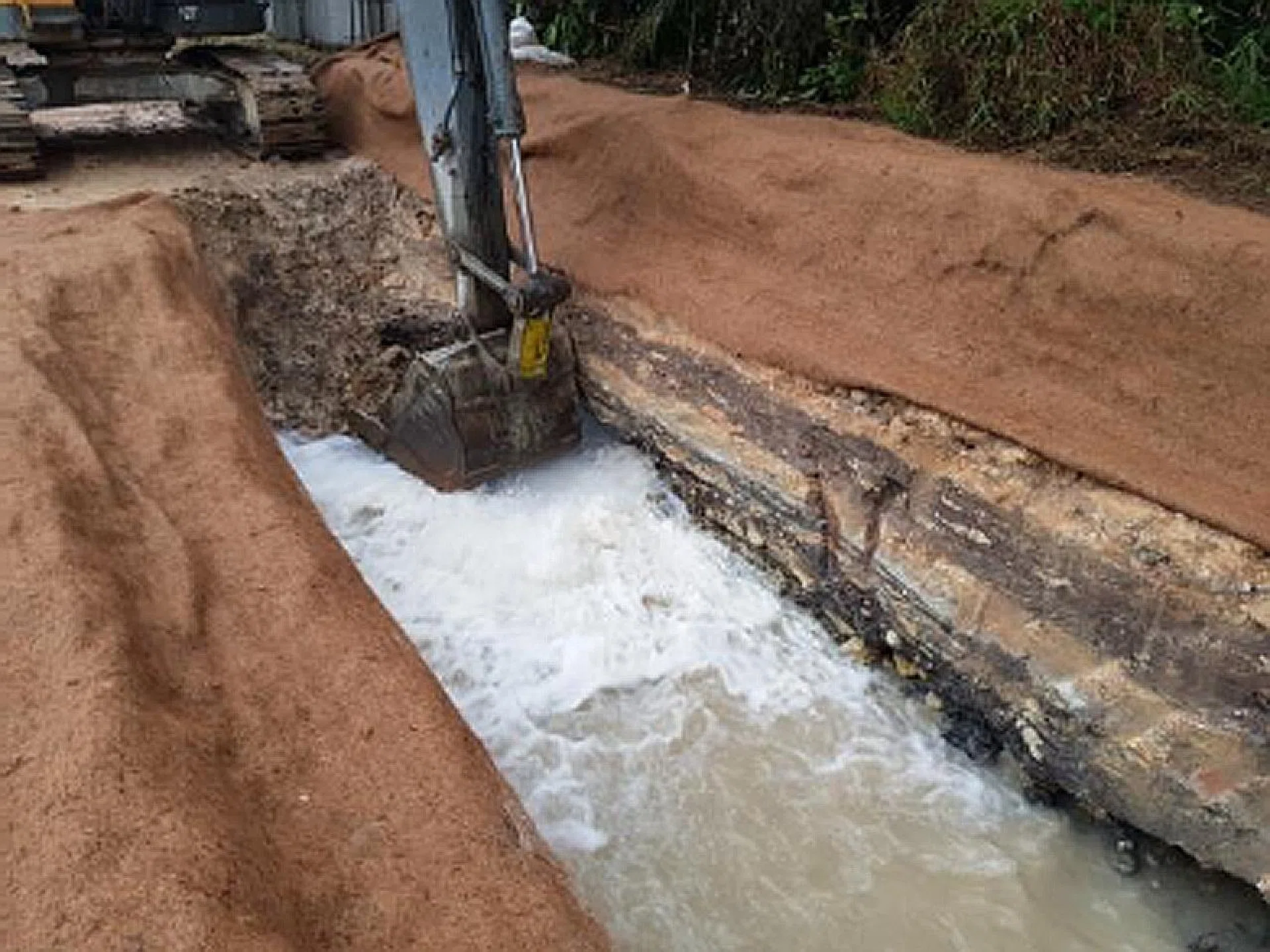 Megastone Holdings carried out excavation works without an approval plan from PUB and damaged a water main. 