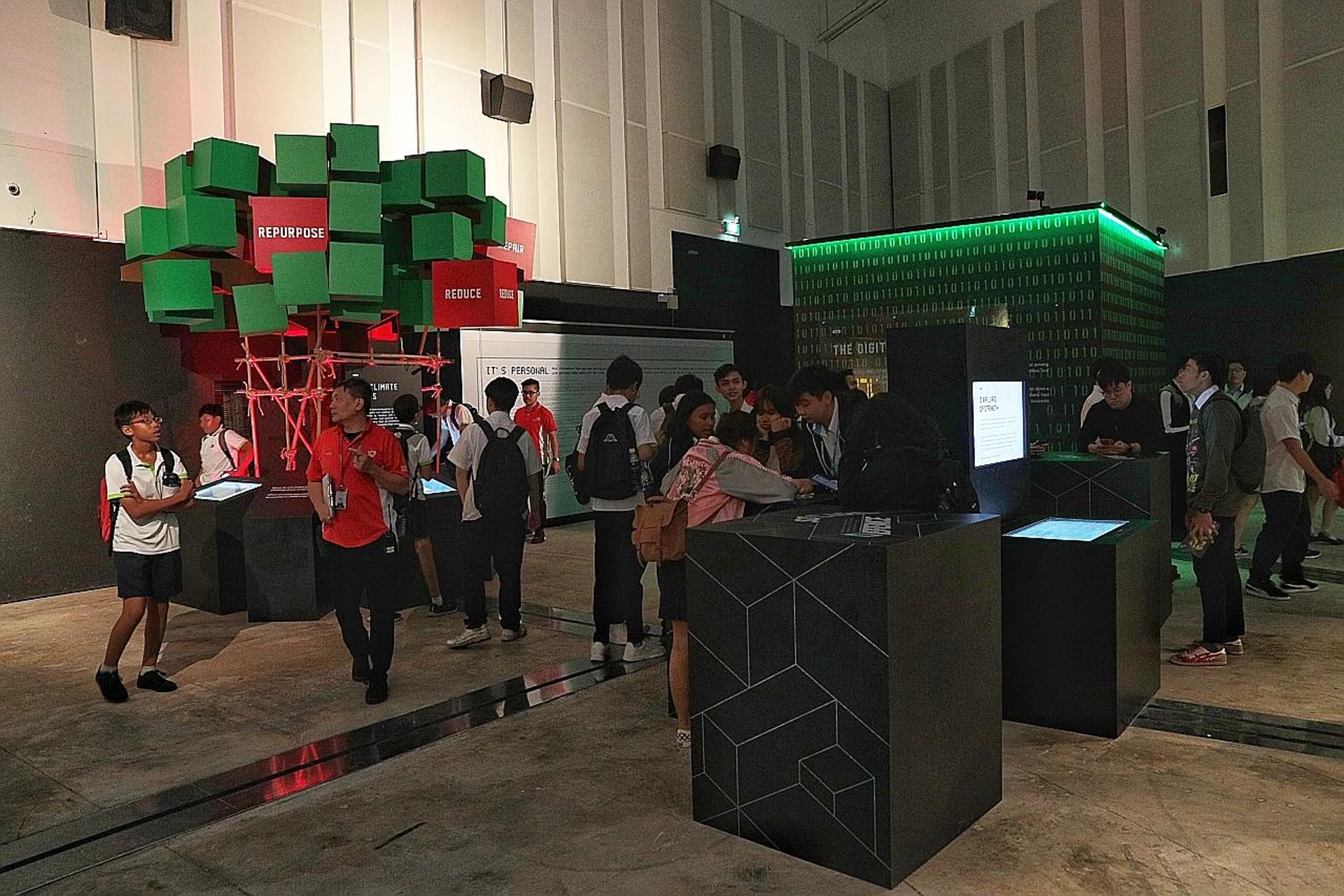 Visitors at the Total Defence Will You Do You? exhibition at the Singapore Discovery Centre. 