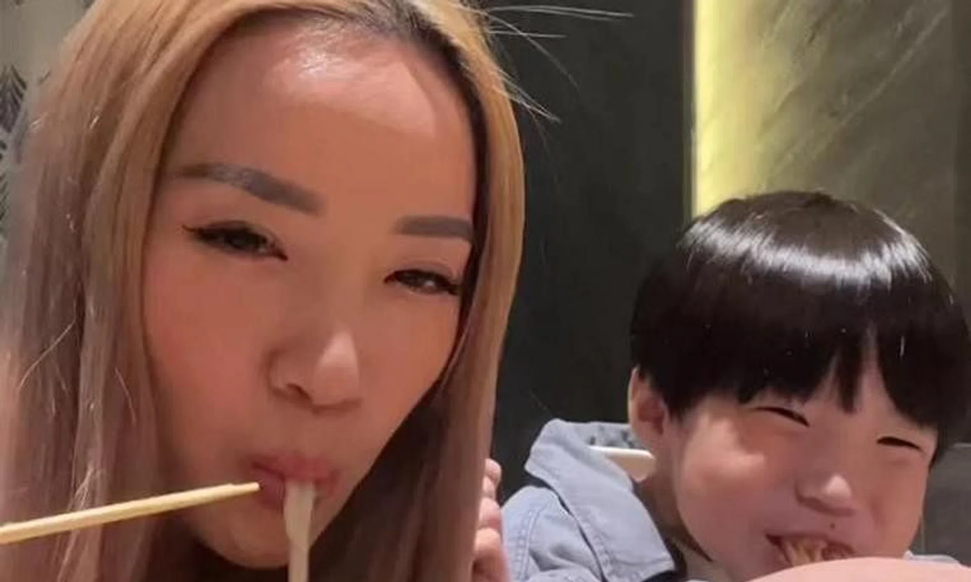 Influencer Naomi Neo and her son on a family outing to Japanese fine-dining omakase restaurant Sushi Yujo in Tanjong Pagar Road.