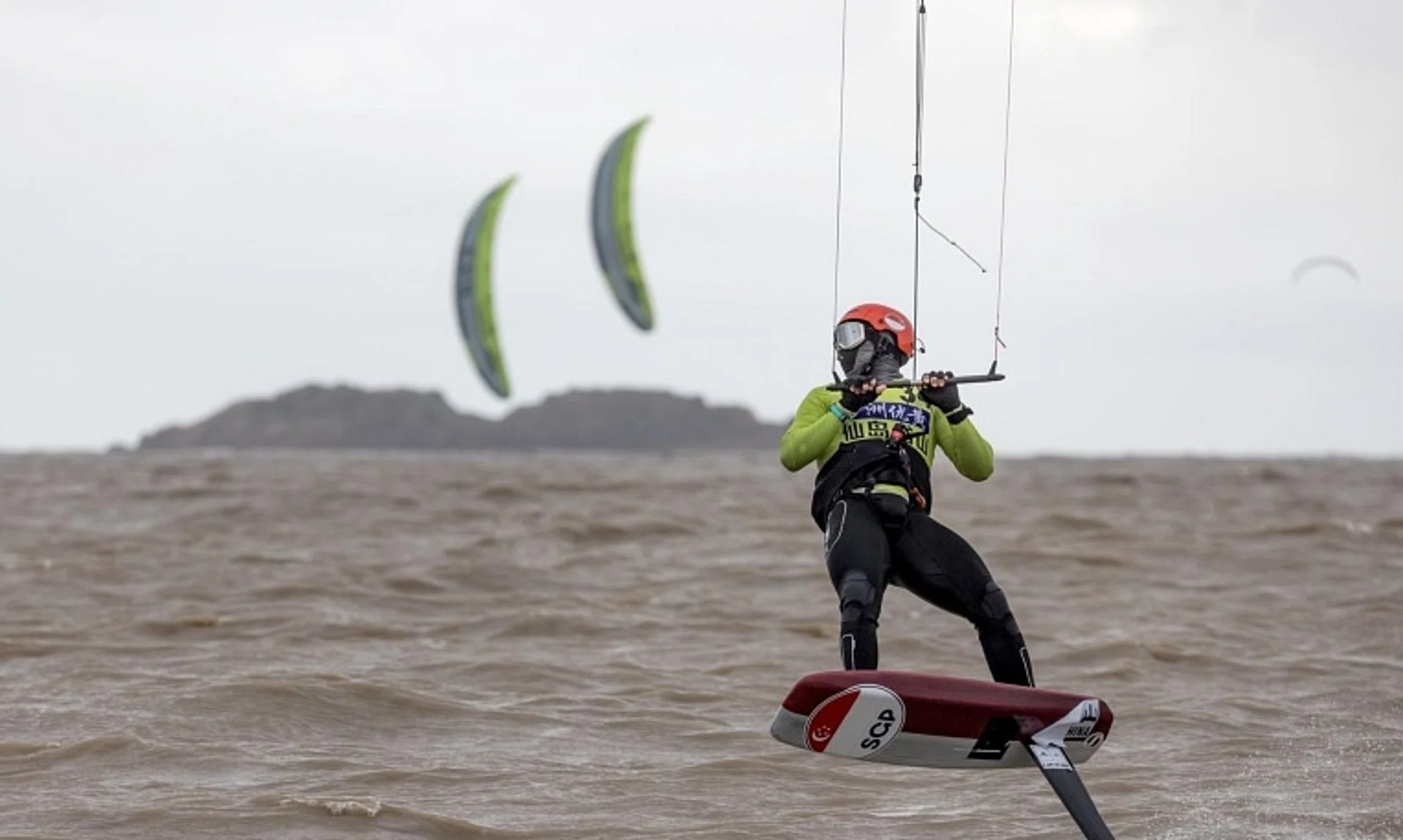 Singapore's Maximilian Maeder on his way to winning the Formula Kite Asian Championships in Daishan, China.