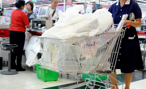 Supermarkets to charge 5 cents per plastic bag from July 3