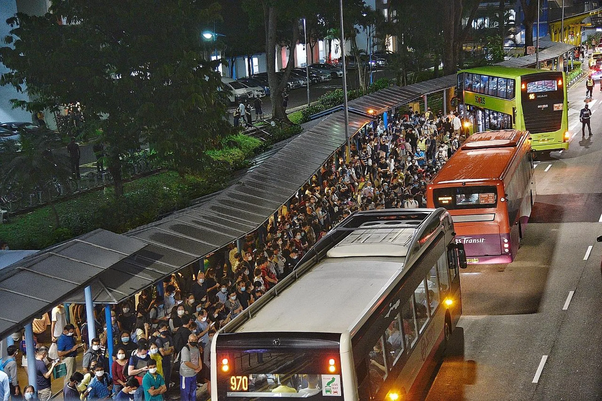 Crowds formed at Queenstown MRT station yesterday after the worst power-related disruption on the train network since 2017. 