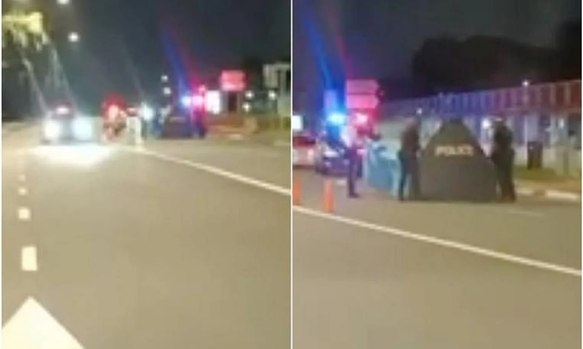 Shin Min reported that police set up a blue tent to cover the body and cordoned off the tent.