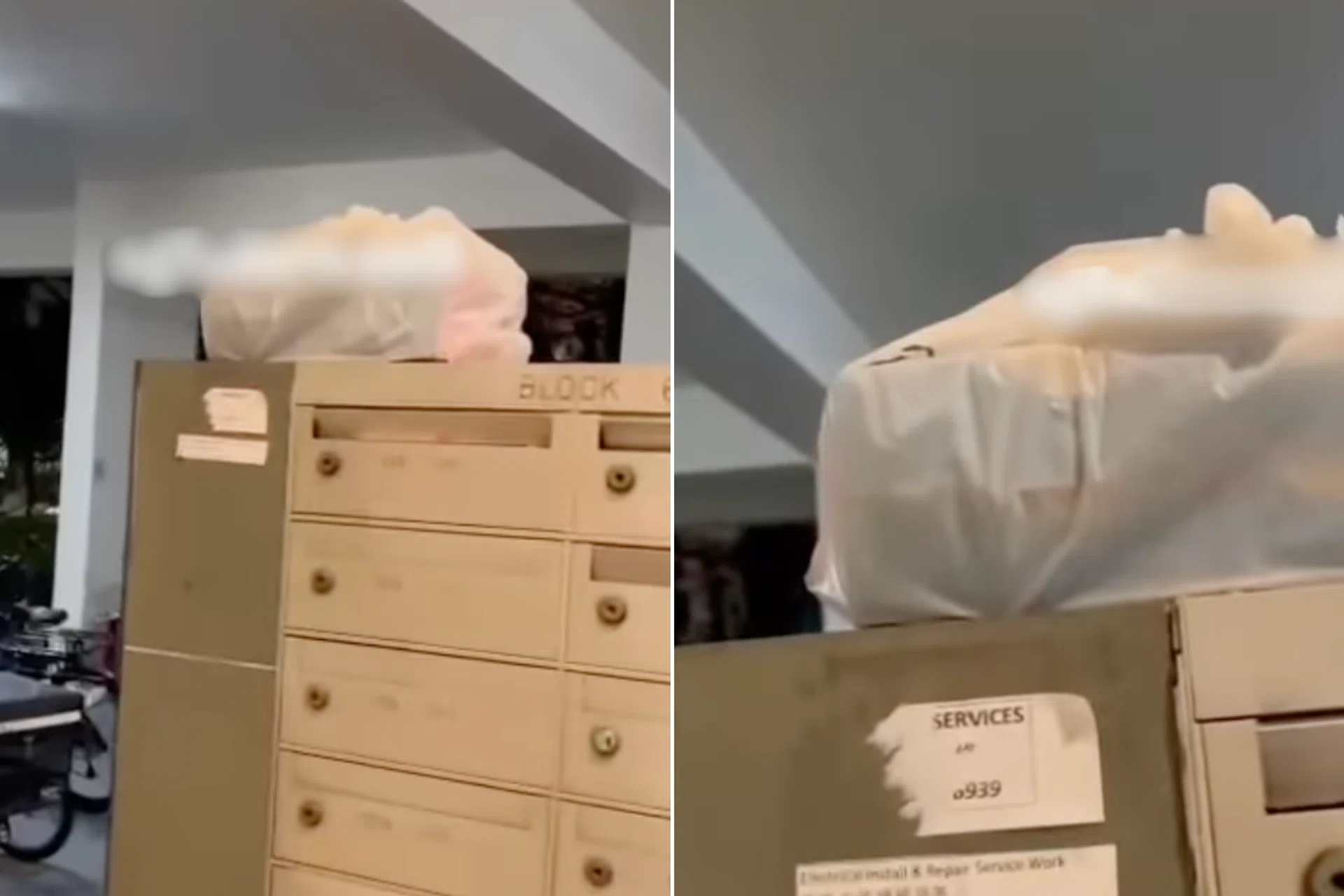 A neighbour saw the food order with the receipt bearing the man's handphone number.