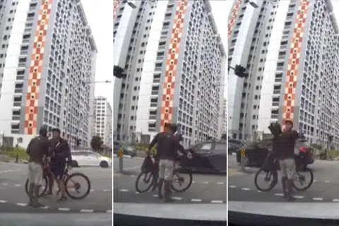 Cyclist slaps pedestrian after collision, netizens call for police action
