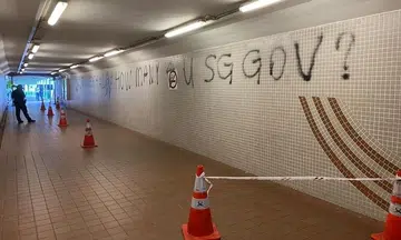 Man arrested over graffiti on Buona Vista building, underpass