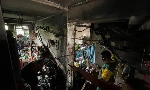 13 people evacuated from Aljunied flat fire, started by lit candle