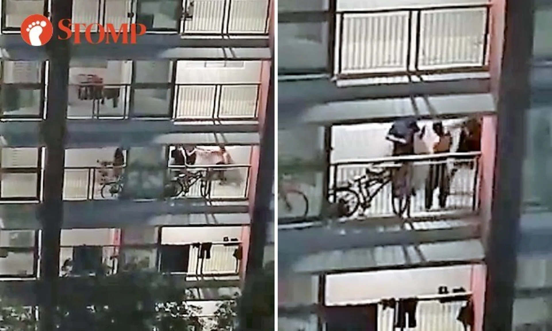The three men appeared to beat up the shirtless man, who was punched in the head multiple times.