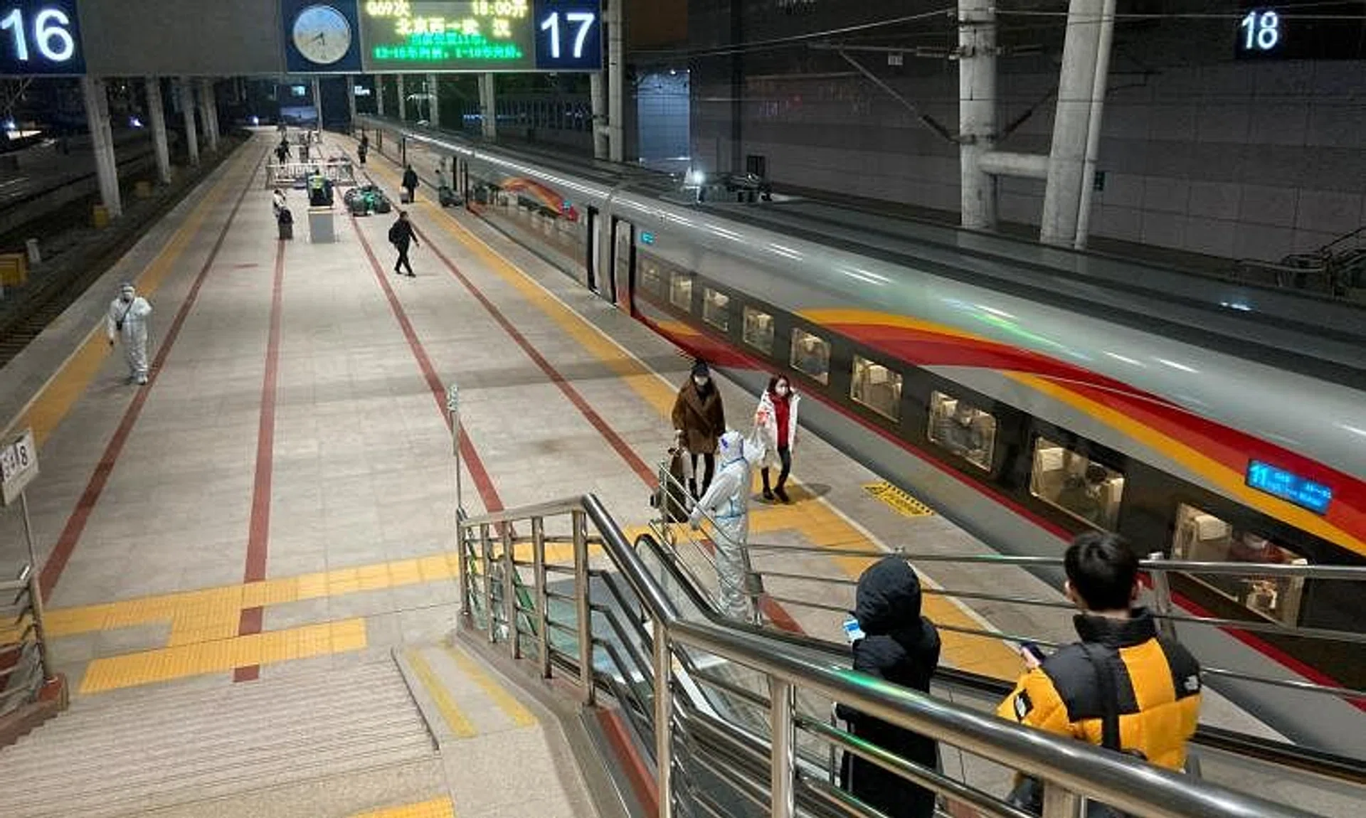 The subway was only partially filled as many Wuhan residents remained wary of a possible new flare-up of infections.