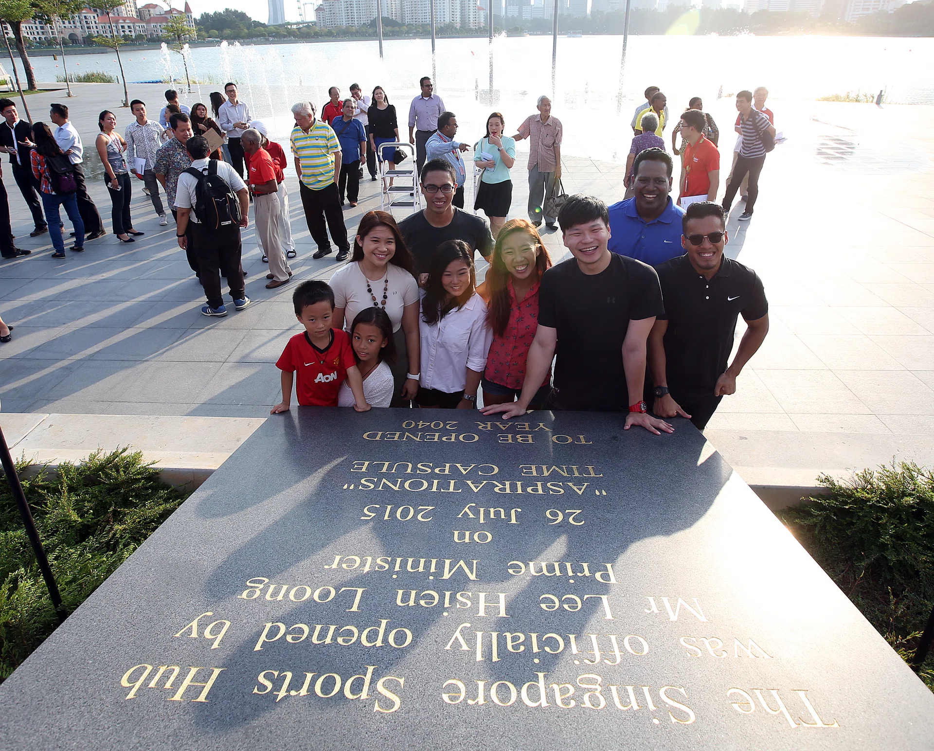 MEMORIES: Right, some of the athletes who contributed items to the Aspirations time capsule buried at the Singapore Sports Hub. 